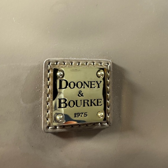 Dooney & Bourke Patent Leather Domed Satchel Bag-Tan-Classic Style Purse - Picture 2 of 10